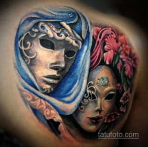 Фото тату театральные маски 09.09.2019 №118 - tattoo theater masks - tatufoto.com