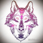 волк эскиз тату цветное 16.09.2019 №009 - wolf sketch tattoo color - tatufoto.com
