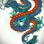 дракон тату эскиз цветной 16.09.2019 №003 - dragon tattoo sketch color - tatufoto.com