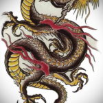 дракон тату эскиз цветной 16.09.2019 №006 - dragon tattoo sketch color - tatufoto.com