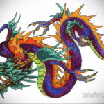 дракон тату эскиз цветной 16.09.2019 №009 - dragon tattoo sketch color - tatufoto.com