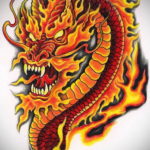 дракон тату эскиз цветной 16.09.2019 №011 - dragon tattoo sketch color - tatufoto.com