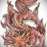 дракон тату эскиз цветной 16.09.2019 №022 - dragon tattoo sketch color - tatufoto.com