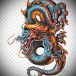 дракон тату эскиз цветной 16.09.2019 №028 - dragon tattoo sketch color - tatufoto.com