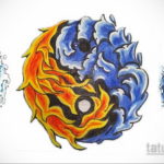 инь янь тату эскиз цветной 16.09.2019 №002 - yin yang tattoo sketch color - tatufoto.com