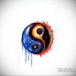 инь янь тату эскиз цветной 16.09.2019 №003 - yin yang tattoo sketch color - tatufoto.com