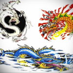 инь янь тату эскиз цветной 16.09.2019 №005 - yin yang tattoo sketch color - tatufoto.com