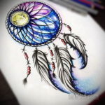 ловец снов тату эскизы цветные 16.09.2019 №004 - dreamcatcher tattoo sket - tatufoto.com