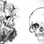 маленький череп тату эскиз 17.09.2019 №002 - small skull tattoo sketch - tatufoto.com