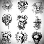 маленький череп тату эскиз 17.09.2019 №003 - small skull tattoo sketch - tatufoto.com