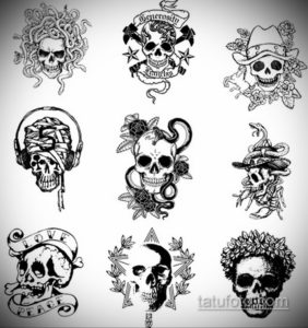 маленький череп тату эскиз 17.09.2019 №003 - small skull tattoo sketch - tatufoto.com