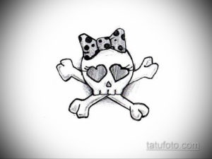 маленький череп тату эскиз 17.09.2019 №004 - small skull tattoo sketch - tatufoto.com