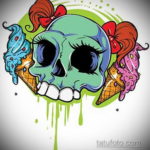 маленький череп тату эскиз 17.09.2019 №006 - small skull tattoo sketch - tatufoto.com