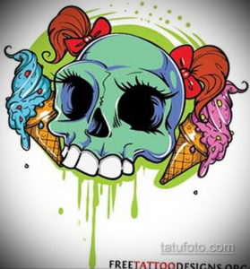 маленький череп тату эскиз 17.09.2019 №006 - small skull tattoo sketch - tatufoto.com