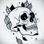 маленький череп тату эскиз 17.09.2019 №009 - small skull tattoo sketch - tatufoto.com