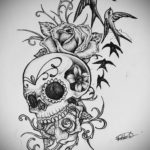 маленький череп тату эскиз 17.09.2019 №010 - small skull tattoo sketch - tatufoto.com