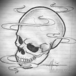 маленький череп тату эскиз 17.09.2019 №014 - small skull tattoo sketch - tatufoto.com