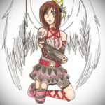 тату ангел эскиз цветной 16.09.2019 №002 - tattoo angel sketch colored - tatufoto.com
