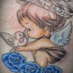 тату ангел эскиз цветной 16.09.2019 №003 - tattoo angel sketch colored - tatufoto.com