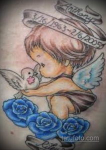 тату ангел эскиз цветной 16.09.2019 №003 - tattoo angel sketch colored - tatufoto.com
