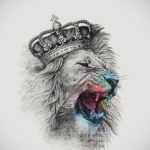 тату лев цветной эскизы 16.09.2019 №007 - lion tattoo color sketches - tatufoto.com
