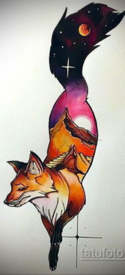 тату лиса эскизы цветные 16.09.2019 №012 — fox tattoo sketches colored — tatufoto.com