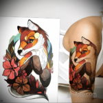 тату лиса эскизы цветные 16.09.2019 №014 - fox tattoo sketches colored - tatufoto.com