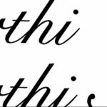 Черно-белый эскиз татуировки с именем 'Keerthi', выполненный в элегантном каллиграфическом стиле. Имя написано дважды, с разными вариациями шрифта.