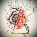 тату роза эскиз цветной 16.09.2019 №003 - tattoo rose sketch colored - tatufoto.com