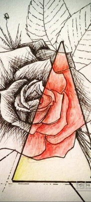 тату роза эскиз цветной 16.09.2019 №003 — tattoo rose sketch colored — tatufoto.com