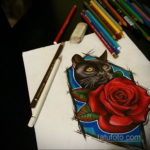 тату роза эскиз цветной 16.09.2019 №008 - tattoo rose sketch colored - tatufoto.com