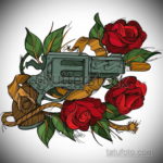 тату роза эскиз цветной 16.09.2019 №011 - tattoo rose sketch colored - tatufoto.com