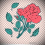 тату роза эскиз цветной 16.09.2019 №023 - tattoo rose sketch colored - tatufoto.com