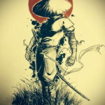 тату самурай эскизы цветные 16.09.2019 №003 - Samurai tattoo sketches col - tatufoto.com