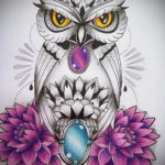 тату сова цветная эскиз 16.09.2019 №001 - owl tattoo color sketch - tatufoto.com