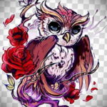 тату сова цветная эскиз 16.09.2019 №013 - owl tattoo color sketch - tatufoto.com