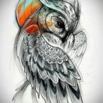 тату совы эскизы женские 14.09.2019 №013 - owl tattoo female sketches - tatufoto.com