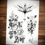 тату цветок женский эскиз 14.09.2019 №017 - tattoo flower female sketch - tatufoto.com