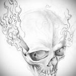 тату череп на кисти эскиз 17.09.2019 №001 - skull tattoo on brush sketch - tatufoto.com