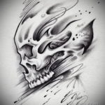 тату череп на кисти эскиз 17.09.2019 №003 - skull tattoo on brush sketch - tatufoto.com