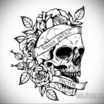 тату череп на кисти эскиз 17.09.2019 №011 - skull tattoo on brush sketch - tatufoto.com