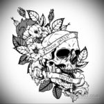 тату череп на кисти эскиз 17.09.2019 №027 - skull tattoo on brush sketch - tatufoto.com
