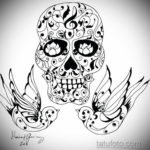 тату череп эскиз простых 17.09.2019 №058 - skull tattoo sketch simple - tatufoto.com