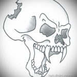 тату череп эскиз простых 17.09.2019 №065 - skull tattoo sketch simple - tatufoto.com
