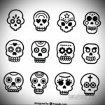 Фото с подборкой эскизов сахарных черепов в стиле Day of the Dead. Разнообразные дизайны для любителей мексиканской культуры.