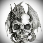 тату череп эскиз простых 17.09.2019 №072 - skull tattoo sketch simple - tatufoto.com