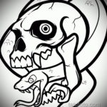 тату череп эскиз простых 17.09.2019 №078 - skull tattoo sketch simple - tatufoto.com