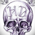 тату череп эскиз простых 17.09.2019 №080 - skull tattoo sketch simple - tatufoto.com
