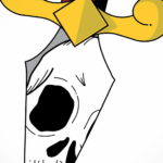 тату эскиз череп с ножом 17.09.2019 №018 - tattoo sketch of a skull with a kni - tatufoto.com