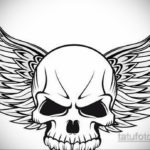 тату эскизы череп с крыльями 17.09.2019 №002 - tattoo sketches of a skull w - tatufoto.com